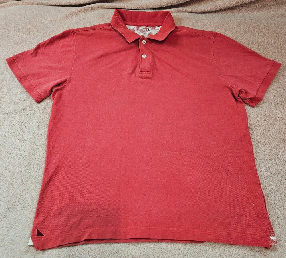 UNTUCKit Men's Gondola w/Contrast Vine Print Pima Cotton Polo Shirt Size Medium